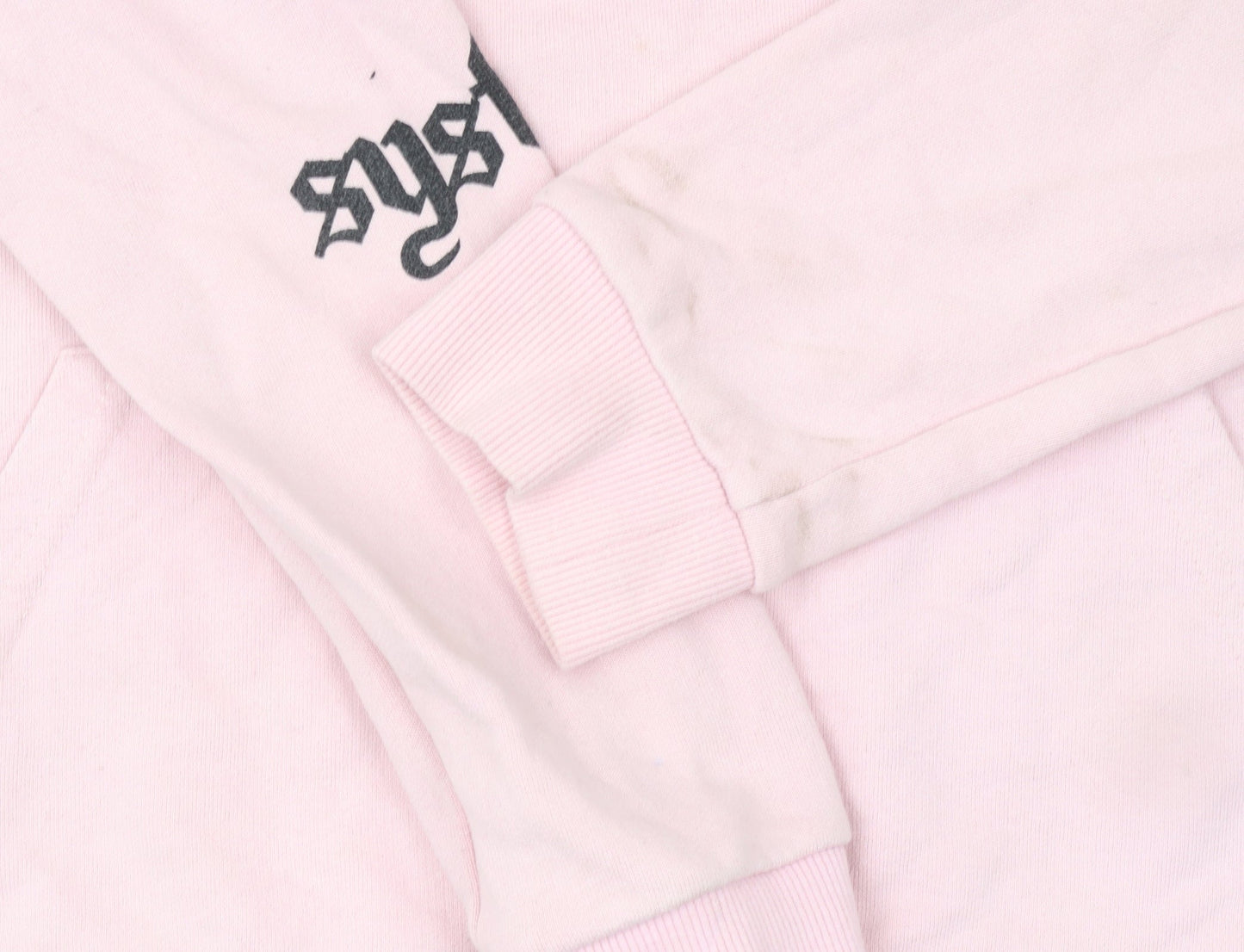 SYSTVM Womens Pink Graphic Pullover Hoodie Size S Cotton Blend