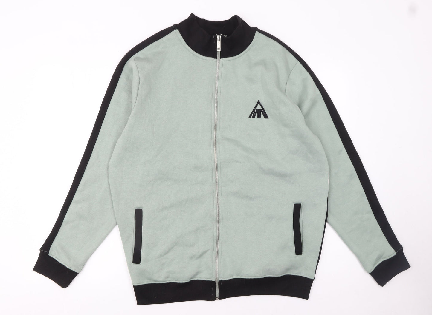 boohooMAN Men’s Green Full Zip Sweatshirt M Regular Fit