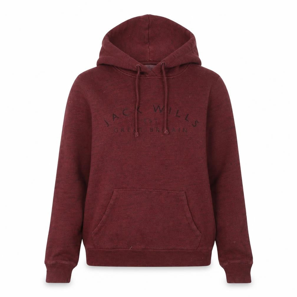 Jack Wills Womens Burgundy Hoodie UK 8 Pullover Cotton Blend Casual