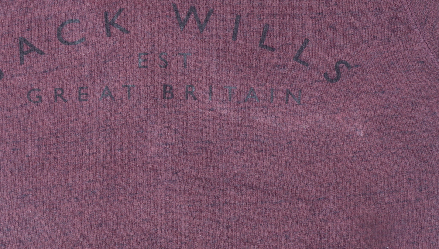 Jack Wills Womens Burgundy Hoodie UK 8 Pullover Cotton Blend Casual