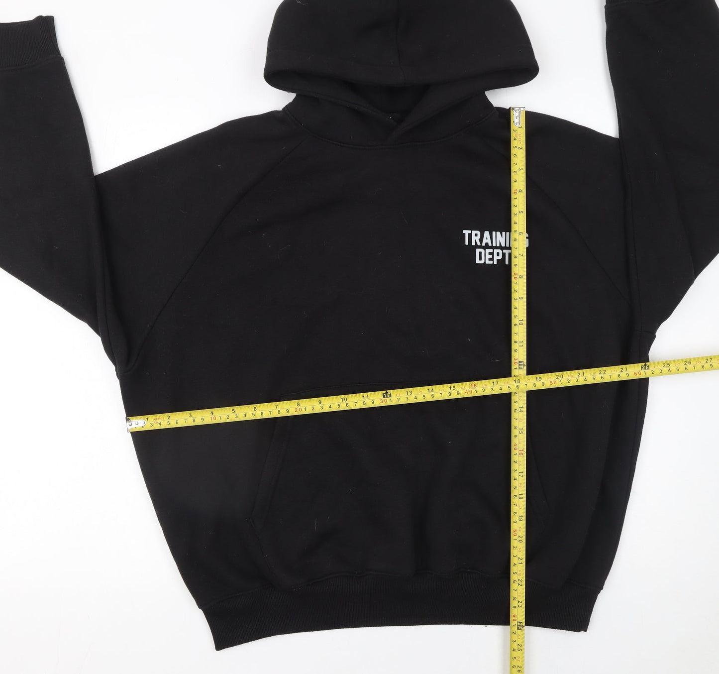 MAN Active Men's Black Pullover Hoodie M Training Dept Logo Fleece