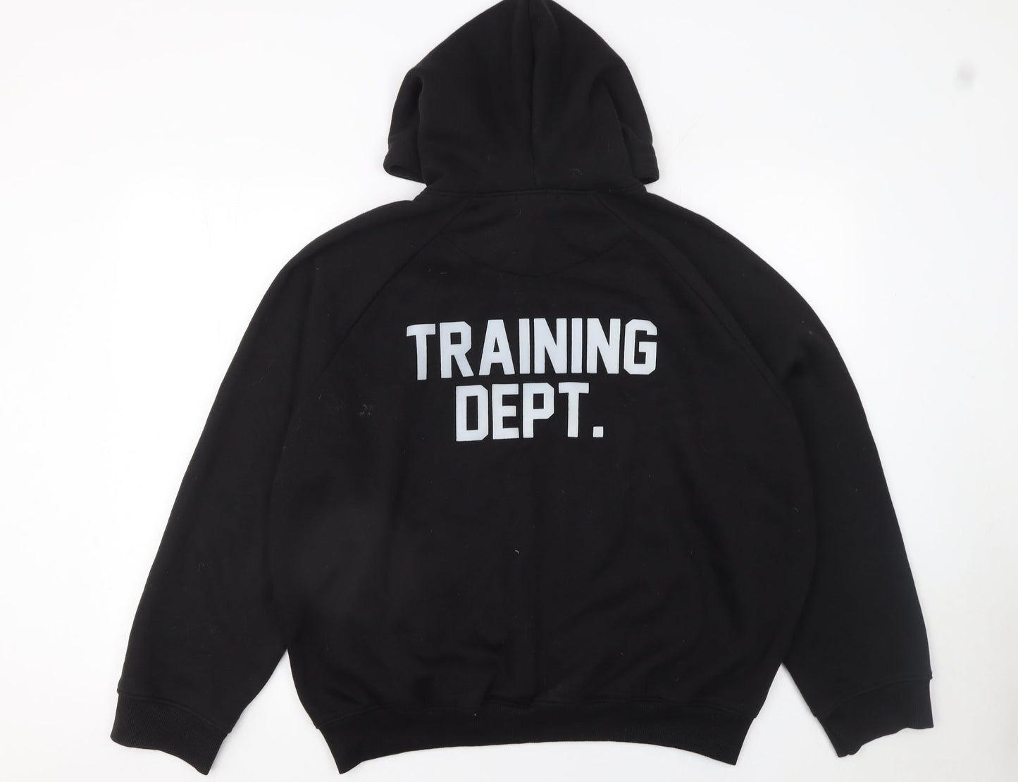 MAN Active Men's Black Pullover Hoodie M Training Dept Logo Fleece