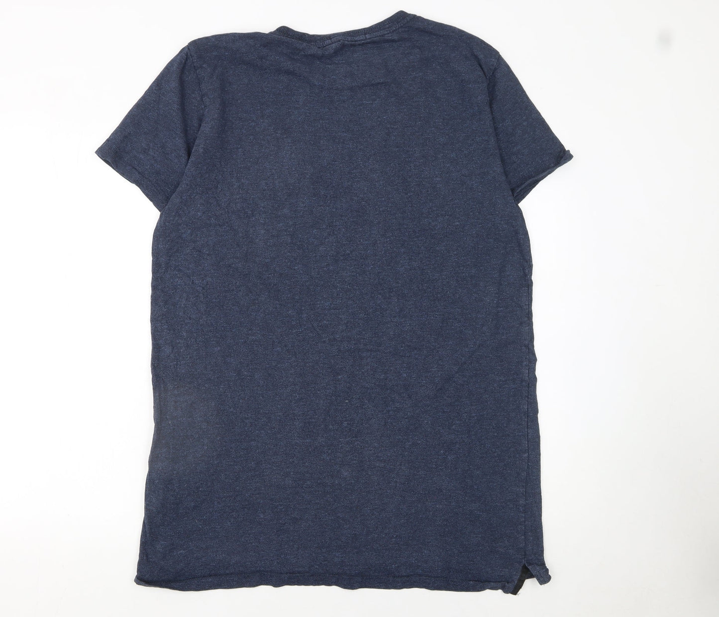 Superdry Men's Blue Graphic Print Crew Neck Cotton T-Shirt XL