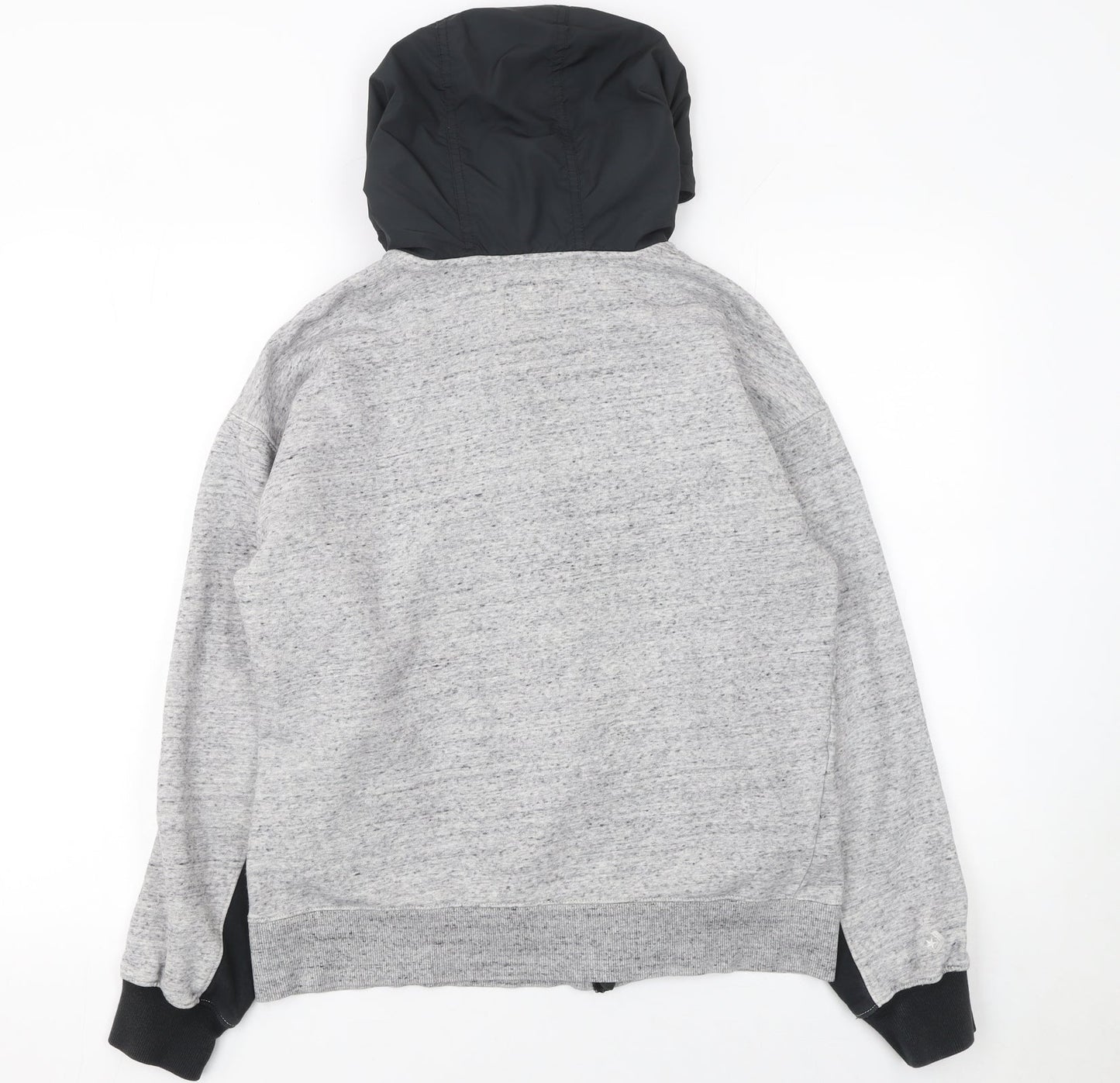 Converse Womens Grey Full Zip Hoodie Size 10 Cotton Blend Casual