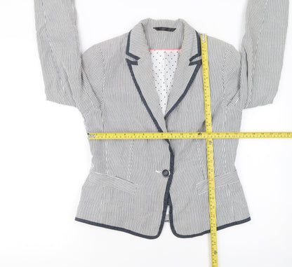 Back view of Dunnes Women Blue Pinstripe Single-Breasted Blazer, size 12