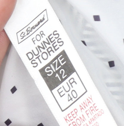 Brand and care label for Dunnes Women Blue Pinstripe Single-Breasted Blazer, size 12