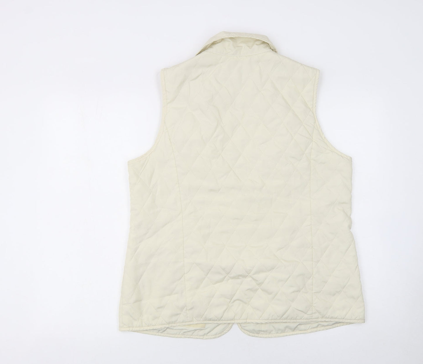 Godske Women’s Ivory Quilted Sleeveless Waistcoat Size 16