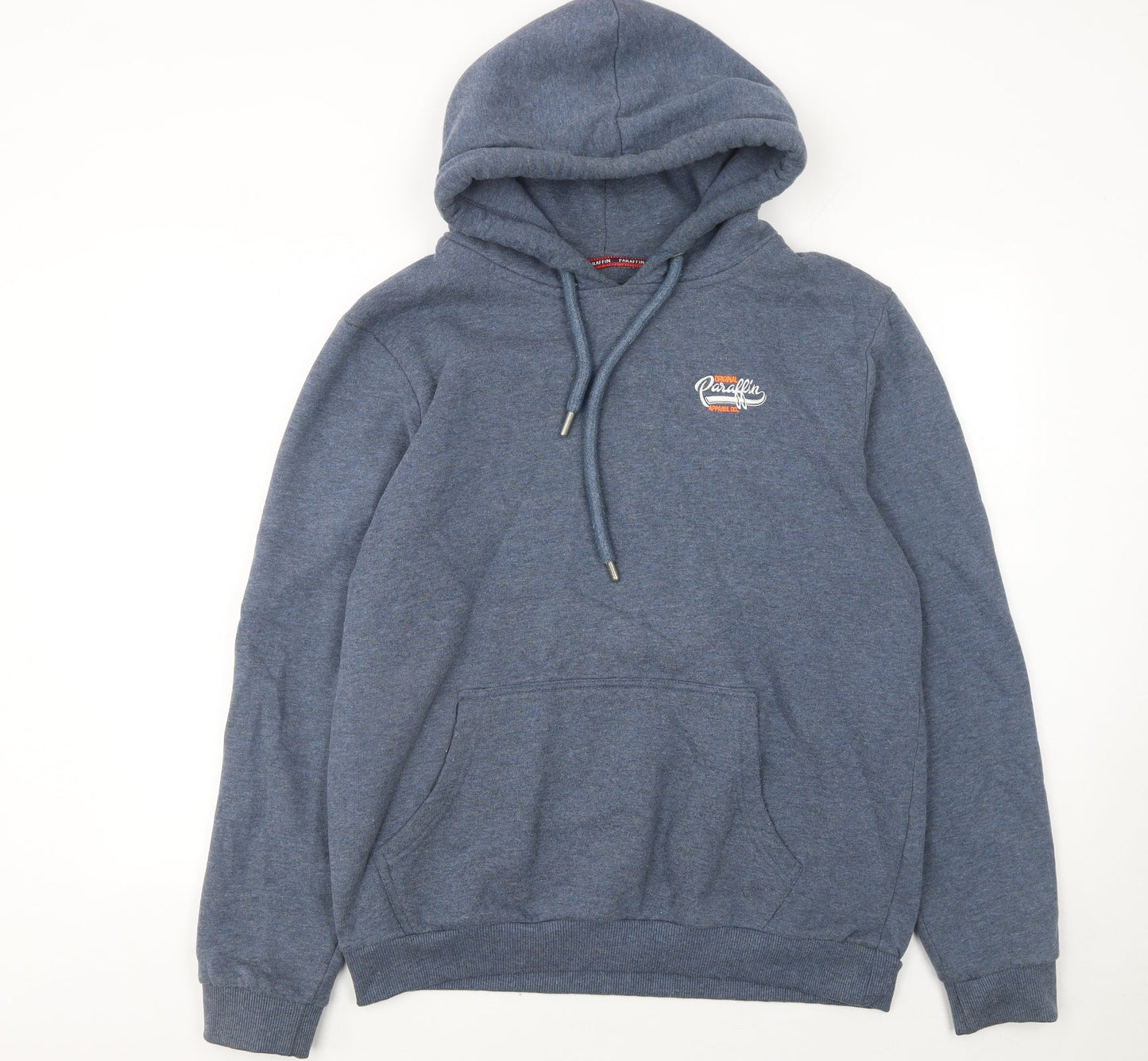 Paraffin Mens Blue 2XL Pullover Hoodie Embroidered Logo Fleece