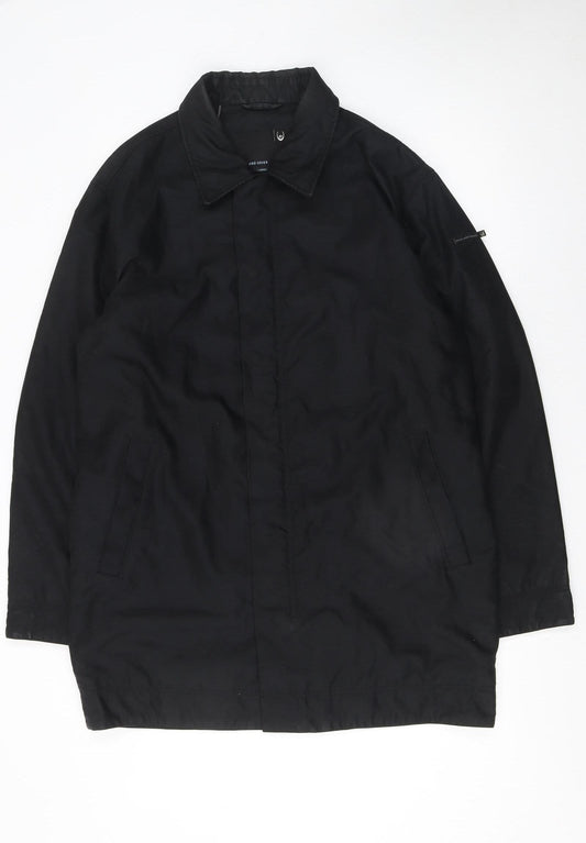 Duck and Cover Men’s Black Mid-Length Overcoat Size L Polyester