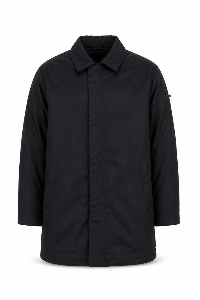 Duck and Cover Men’s Black Mid-Length Overcoat Size L Polyester