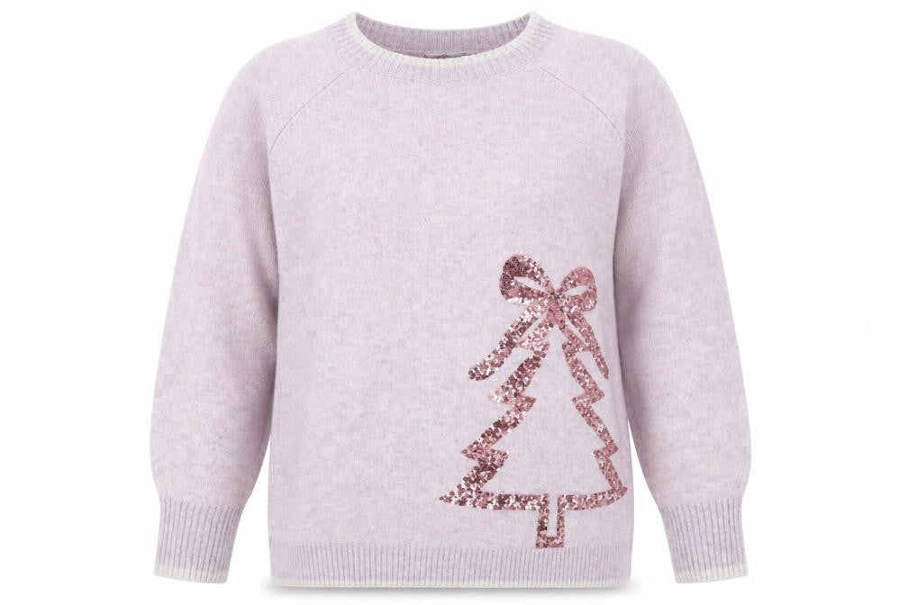 Next Women Pink Sequin Christmas Tree XL Pullover Jumper