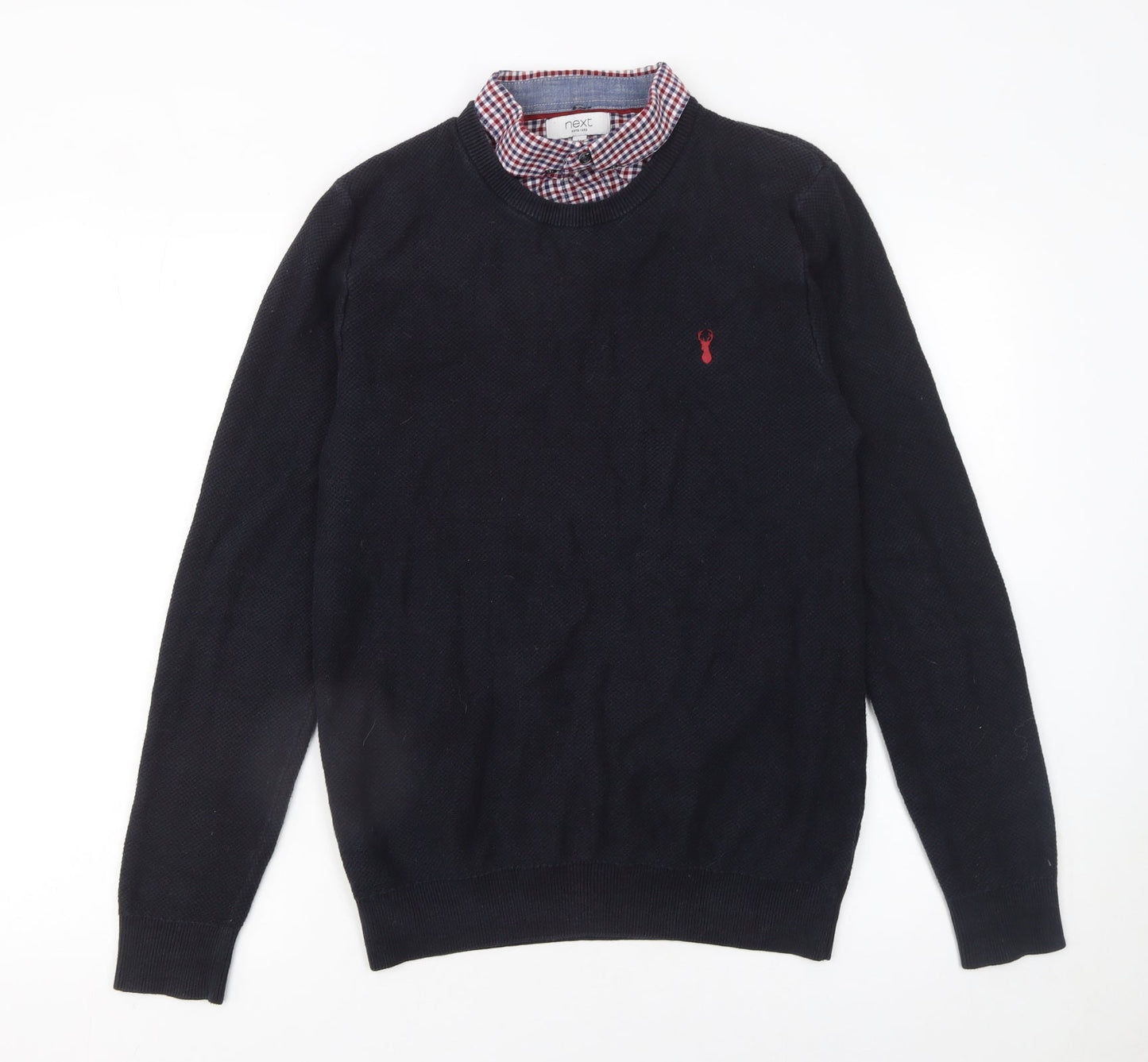 Next Men’s Black Cotton Crew Neck Pullover Jumper M