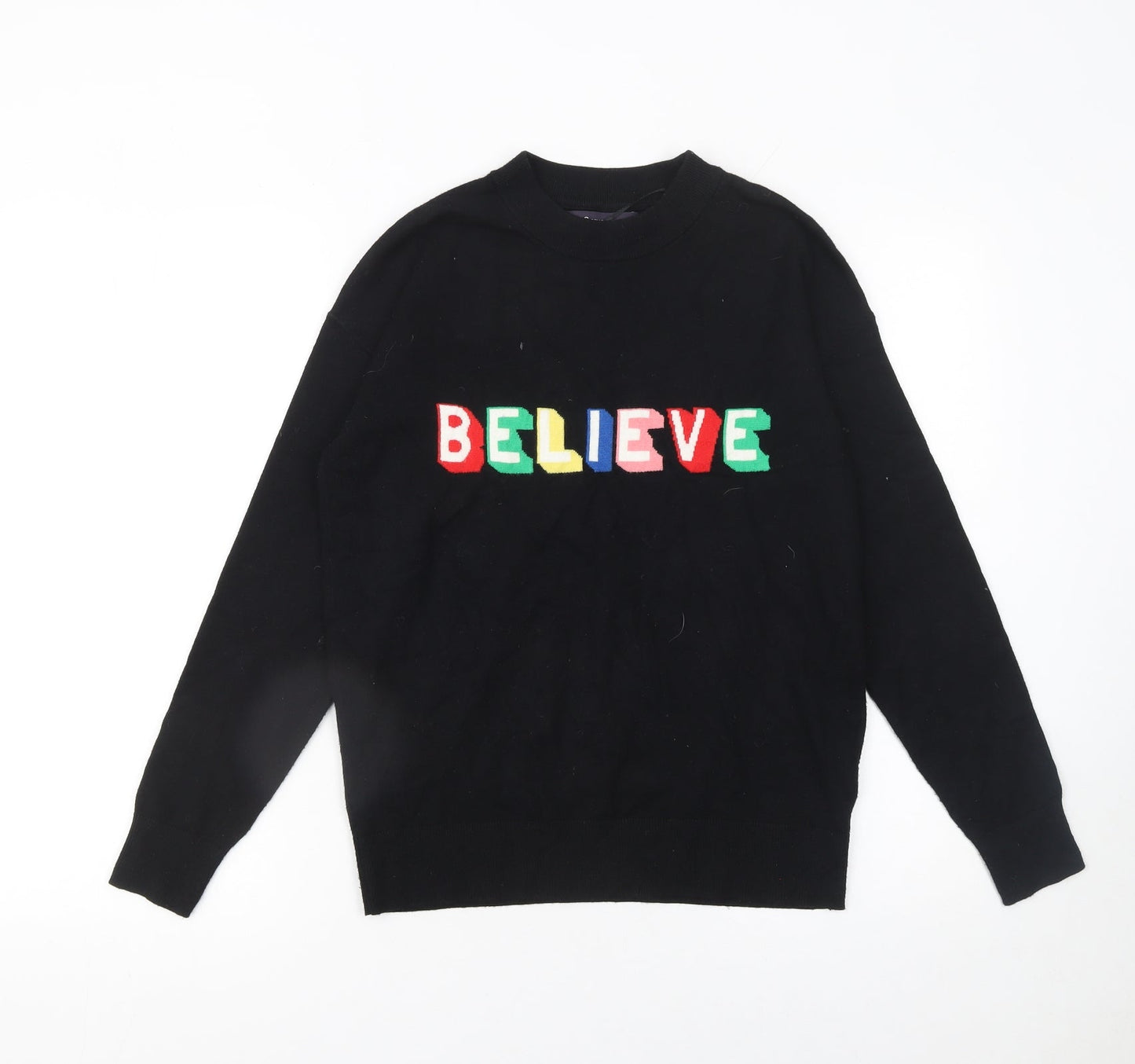Marks and Spencer Women’s Black Believe Christmas Jumper Size S