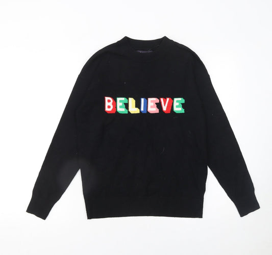 Marks and Spencer Women’s Black Believe Christmas Jumper Size S