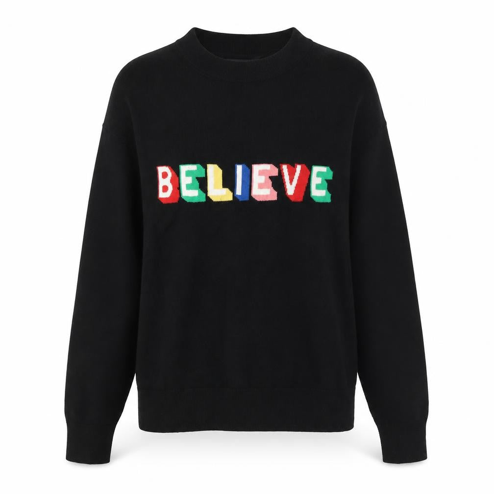 Marks & Spencer Women’s Black Believe Christmas Jumper Size S
