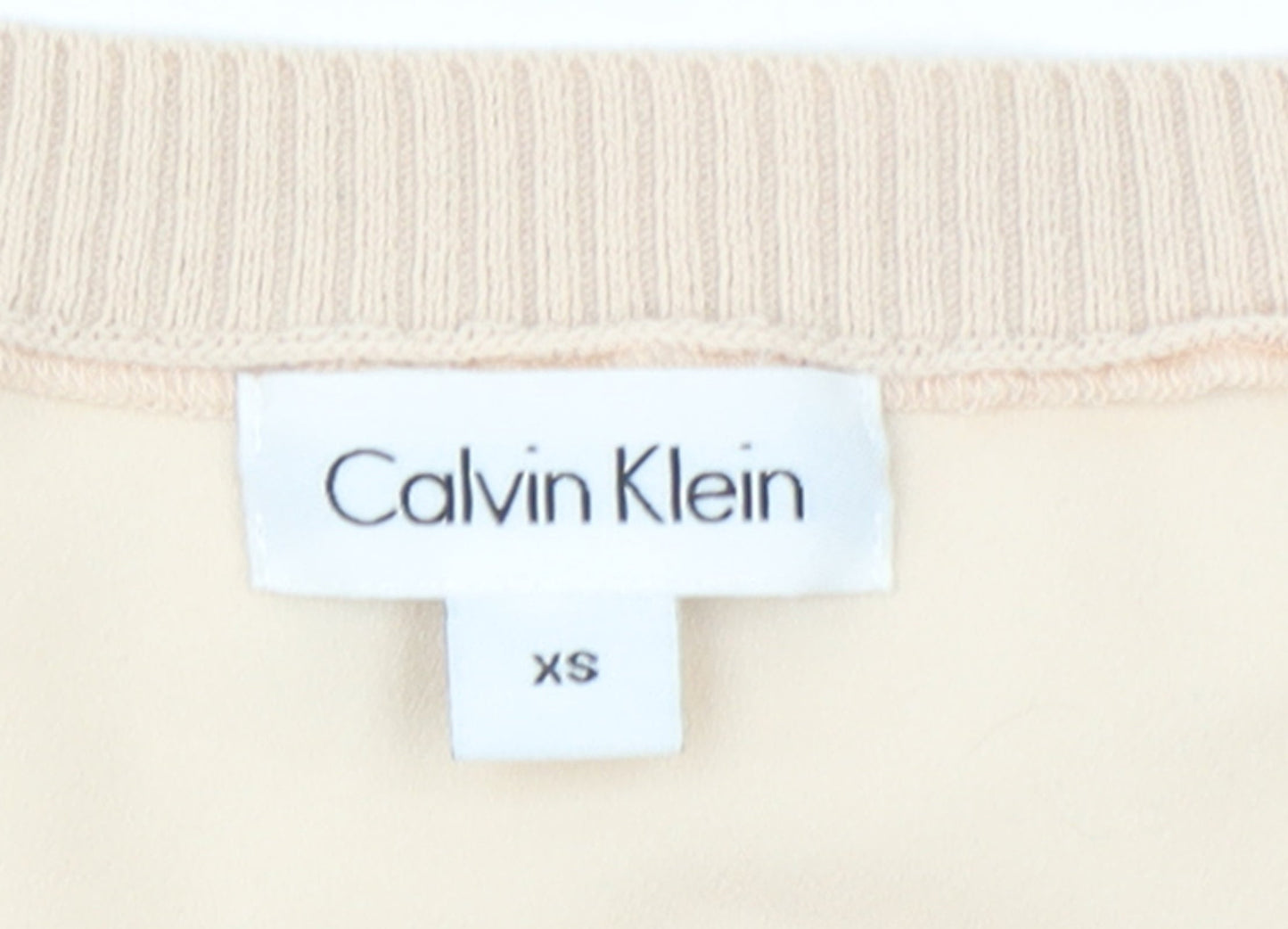 Calvin Klein Womens Beige XS Knit Pullover Jumper Viscose Blend