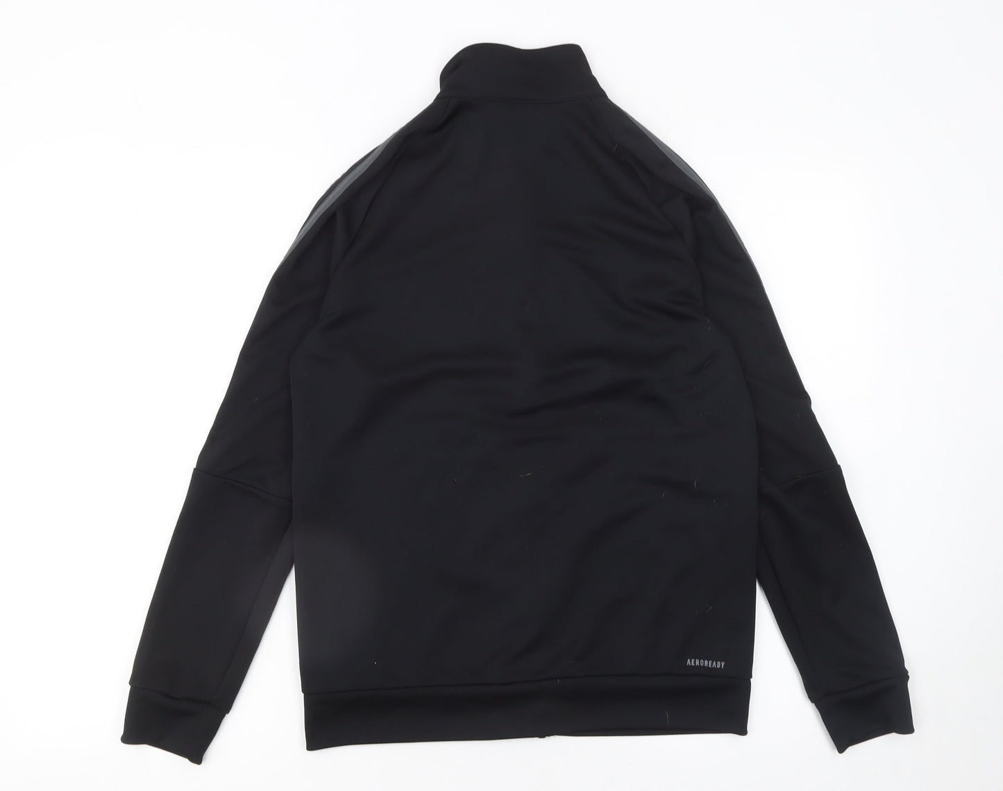 Adidas Boys Black 13-14 Years Track Jacket Full Zip Lightweight Sports Top