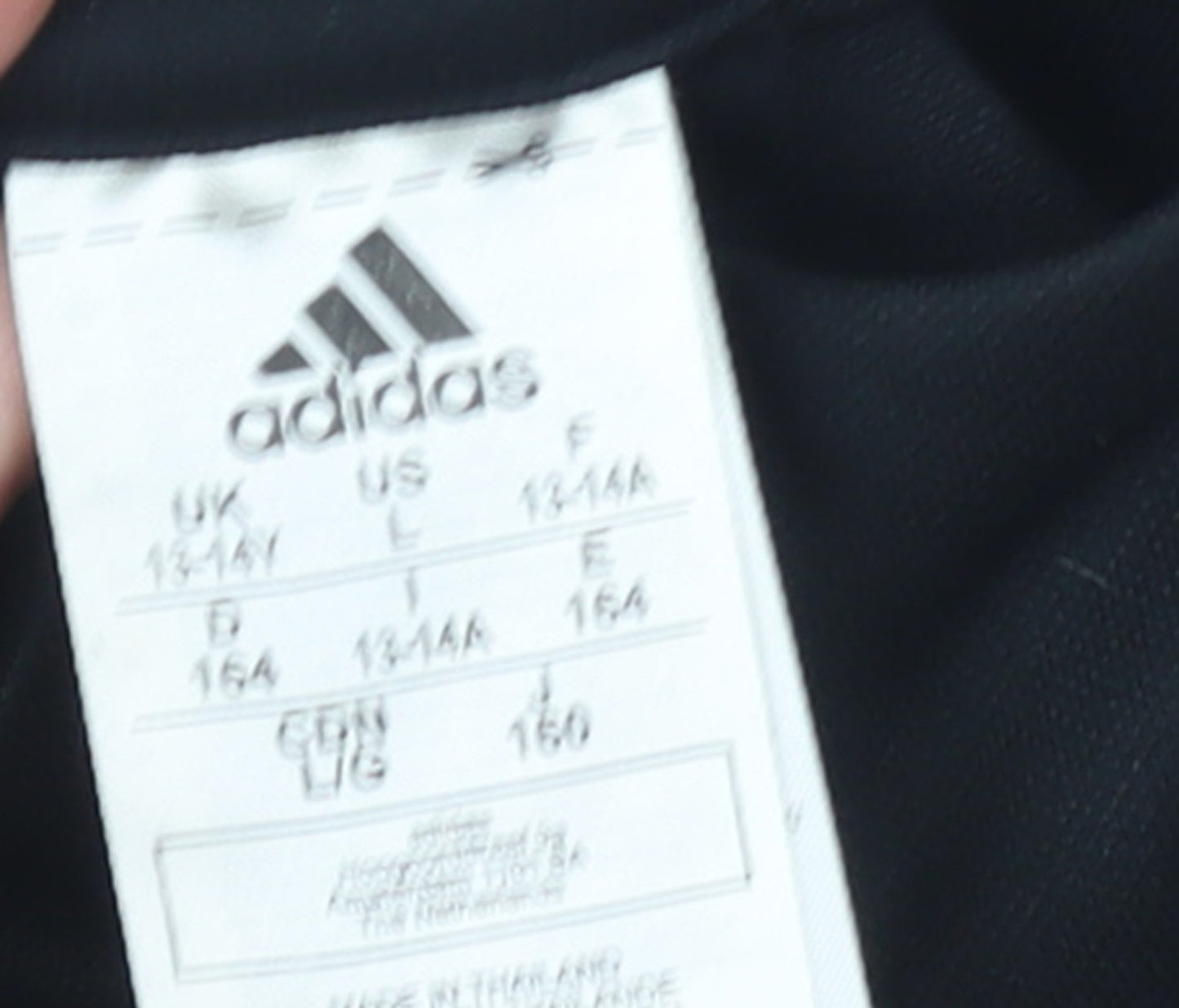 Adidas Boys Black 13-14 Years Track Jacket Full Zip Lightweight Sports Top
