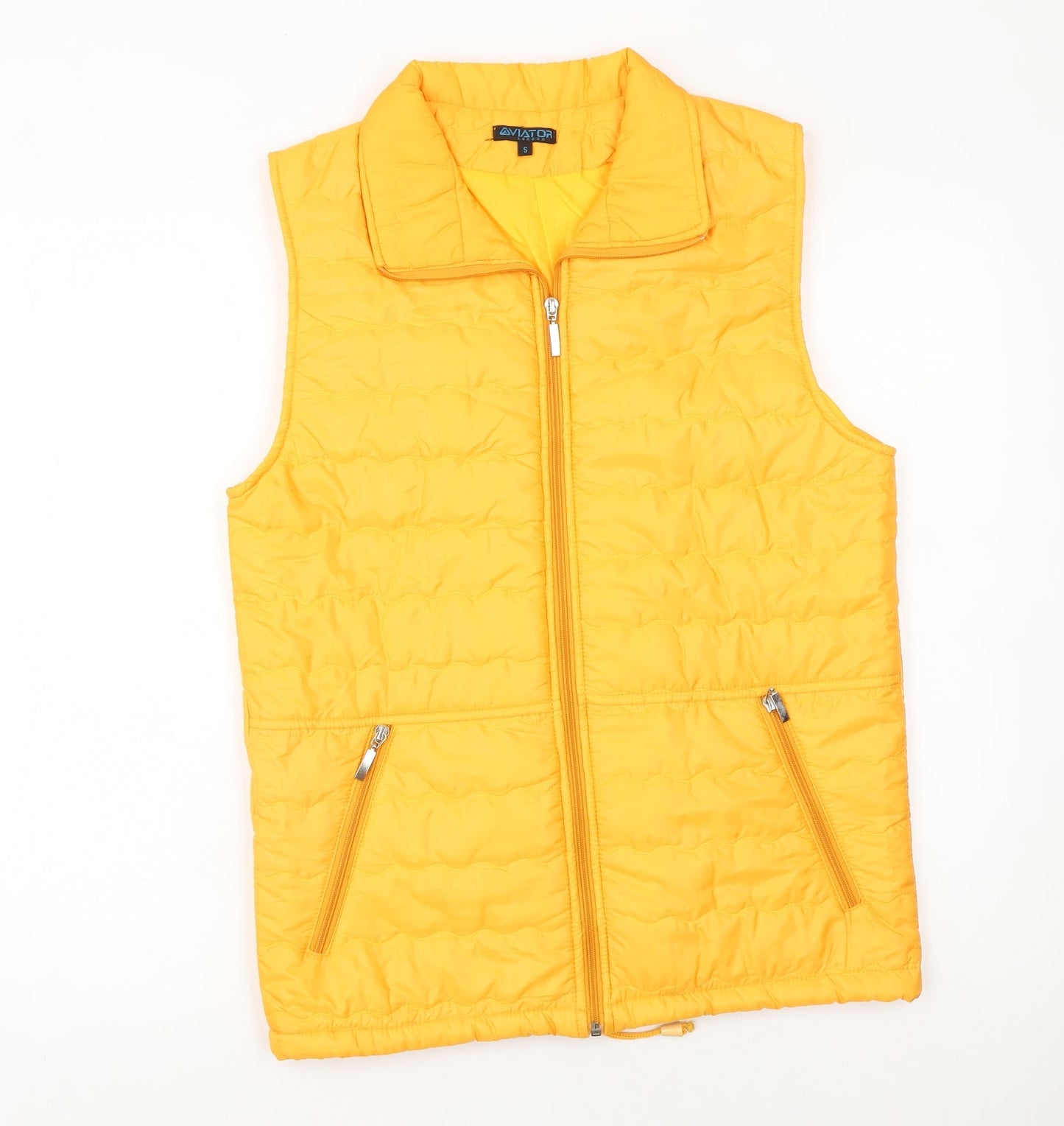 Aviator London Women's Yellow Puffer Waistcoat Size S Lightweight