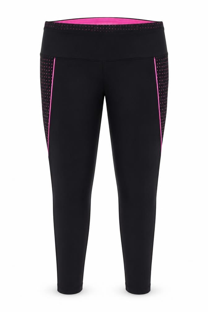 Workout Women Black Pink Large Leggings Nylon Stretch Activewear