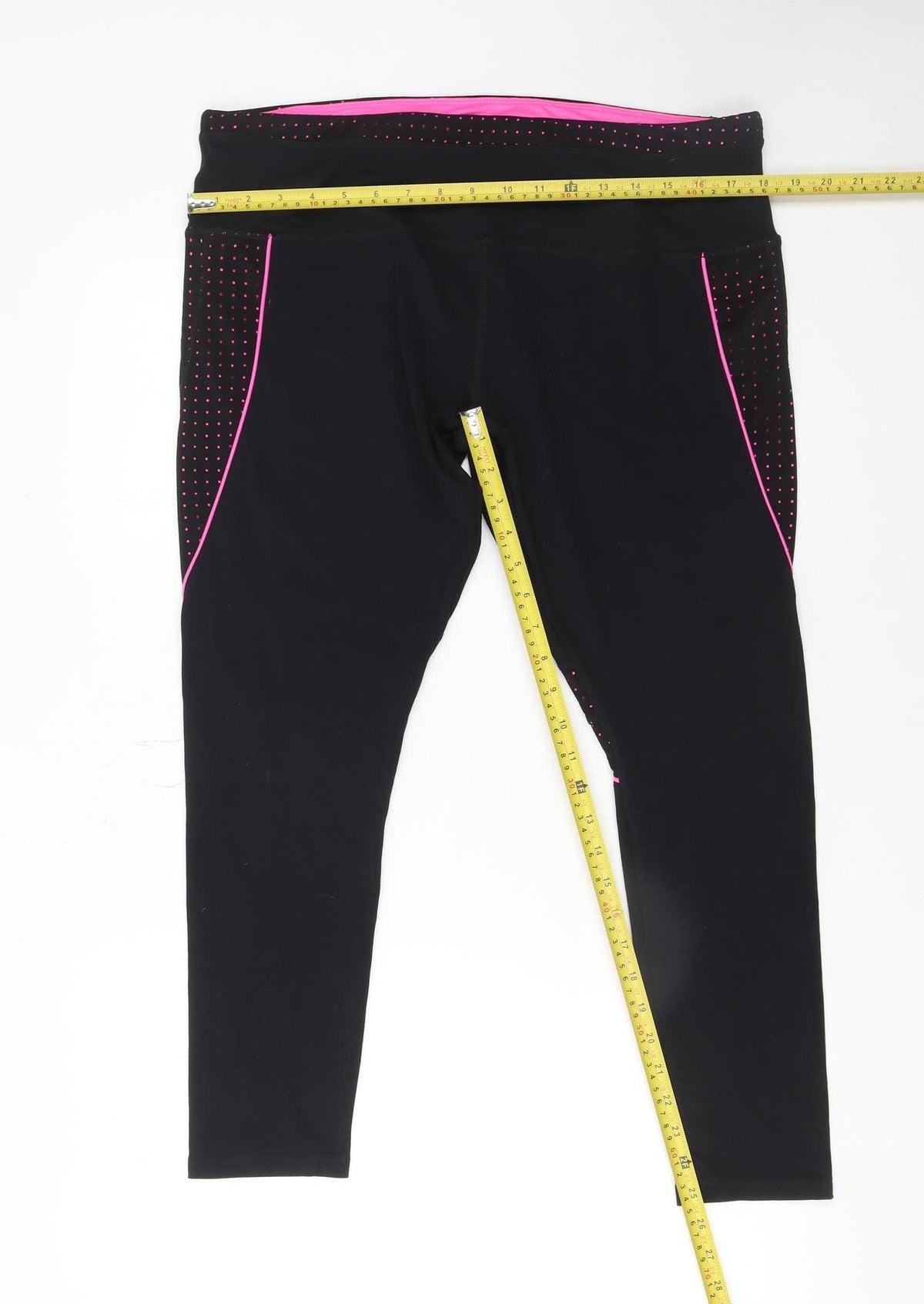 Workout Women Black Pink Large Leggings Nylon Stretch Activewear