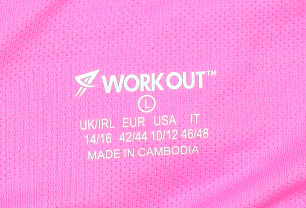 Workout Women Black Pink Large Leggings Nylon Stretch Activewear