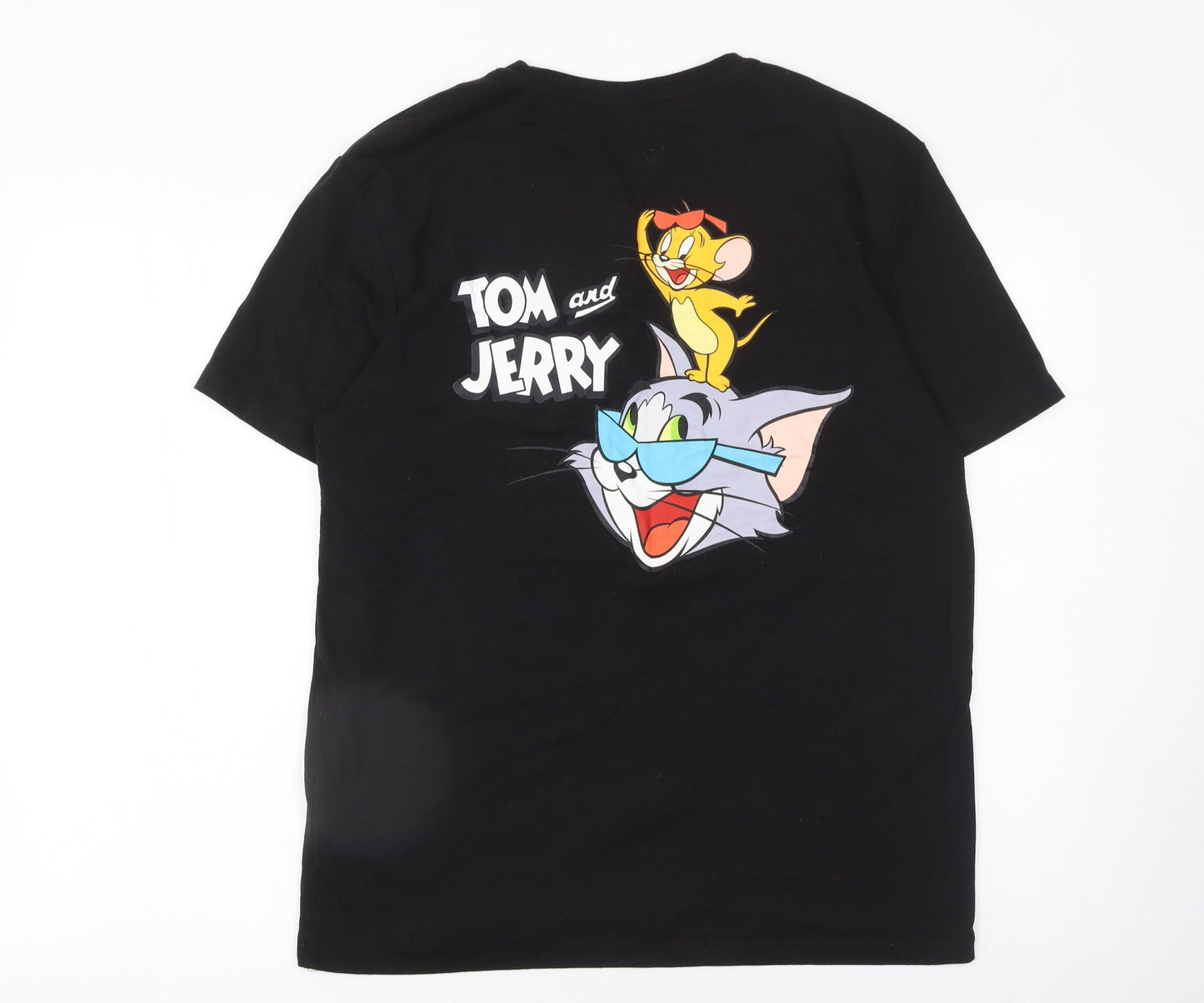 Tom and Jerry Men's Black Graphic Print T-Shirt Size M