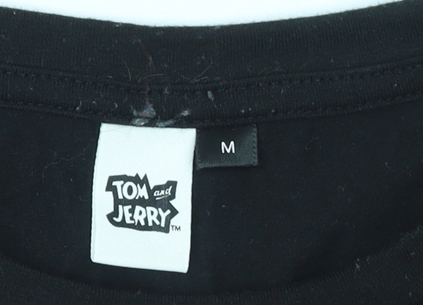 Tom and Jerry Men's Black Graphic Print T-Shirt Size M