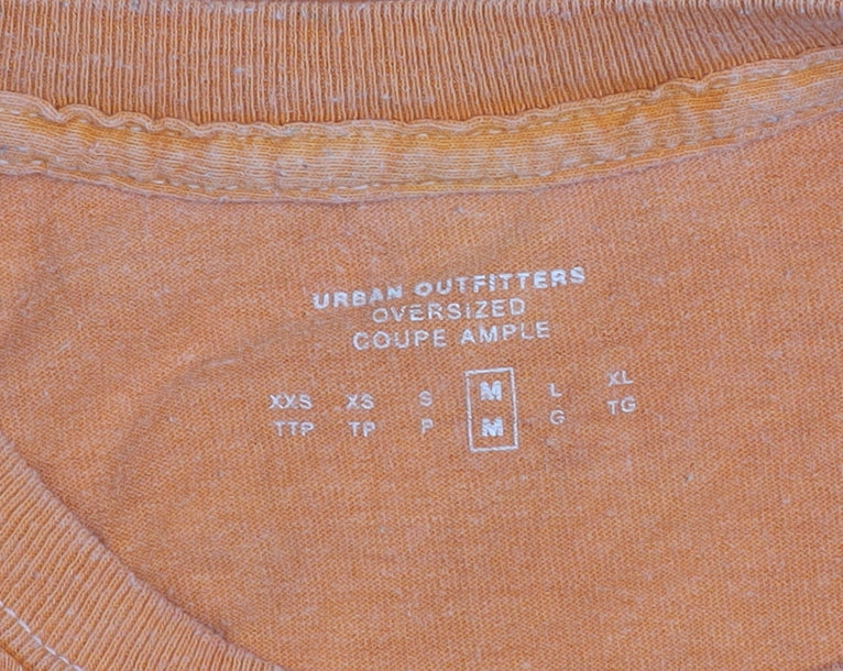 Urban Outfitters Men's Orange Peace Graphic Oversized T-Shirt M