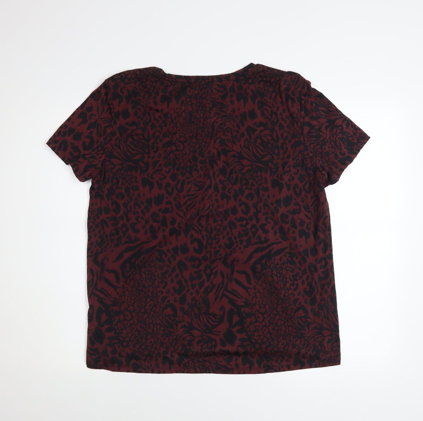 Marks and Spencer Women’s Brown Animal Print Short Sleeve T-Shirt Size 16