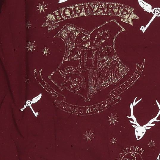Harry Potter Womens Red XS Long Sleeve T-Shirt Nightshirt Hogwarts