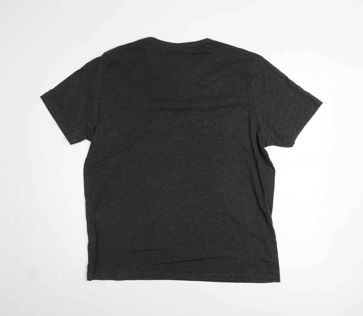 St George by Duffer Men's Grey Henley Short Sleeve Cotton Blend Shirt Size L