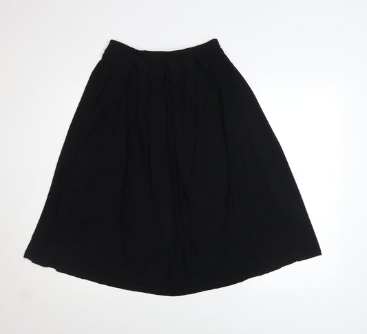ASOS Women’s Black Midi A-Line Skirt Size 10 Viscose Lightweight