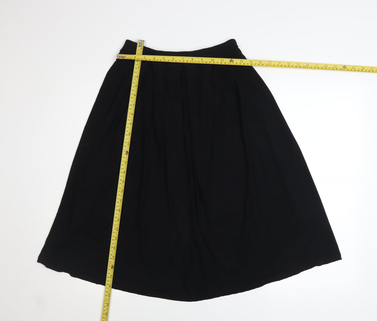 ASOS Women’s Black Midi A-Line Skirt Size 10 Viscose Lightweight