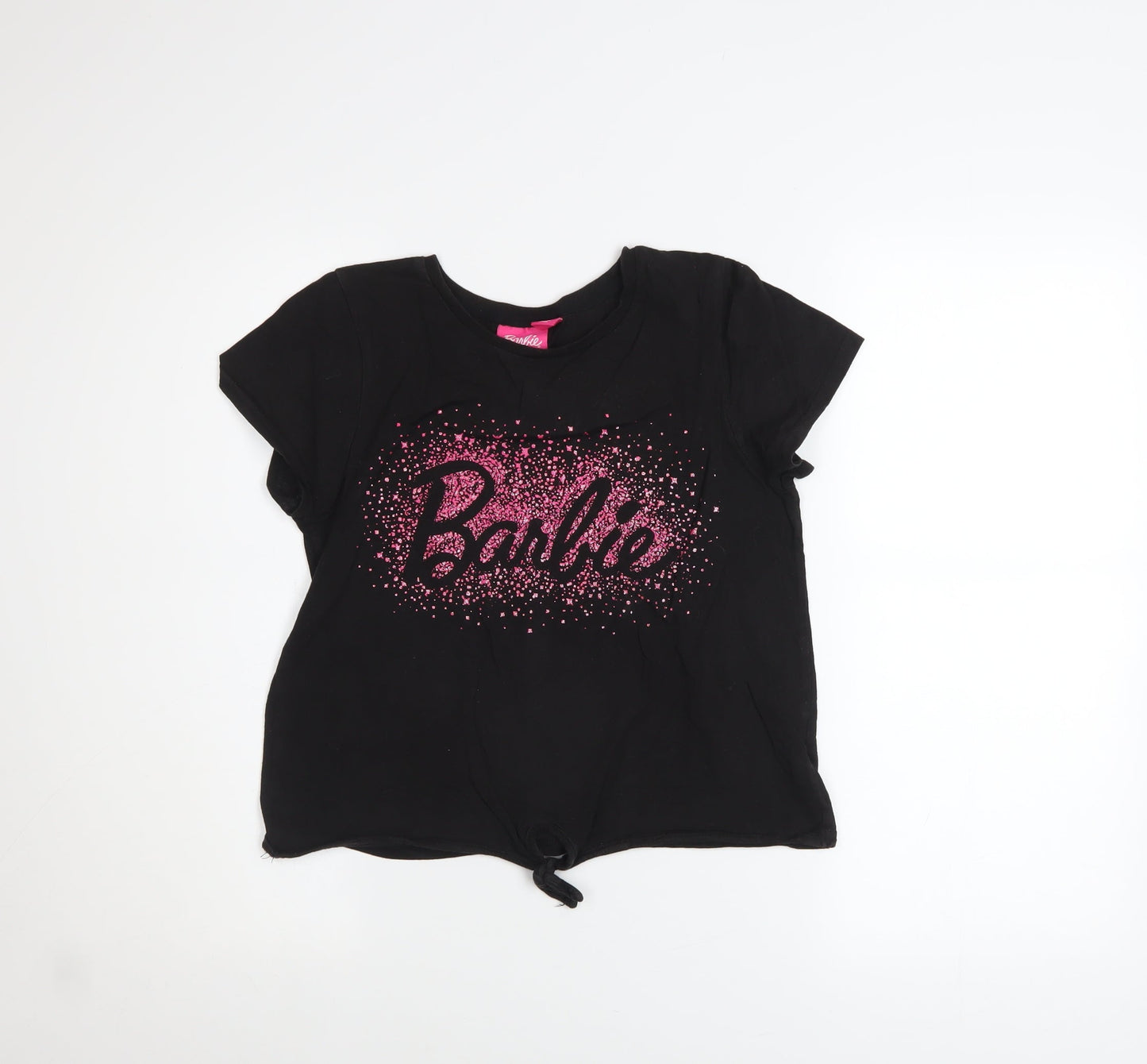 Barbie Girls Black Short Sleeve Glitter Logo T-Shirt 13-14 Years