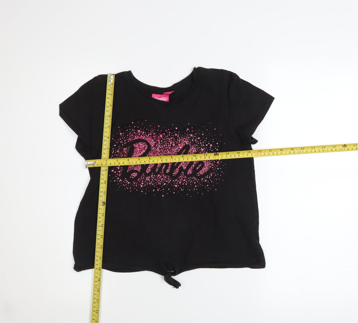 Barbie Girls Black Short Sleeve Glitter Logo T-Shirt 13-14 Years