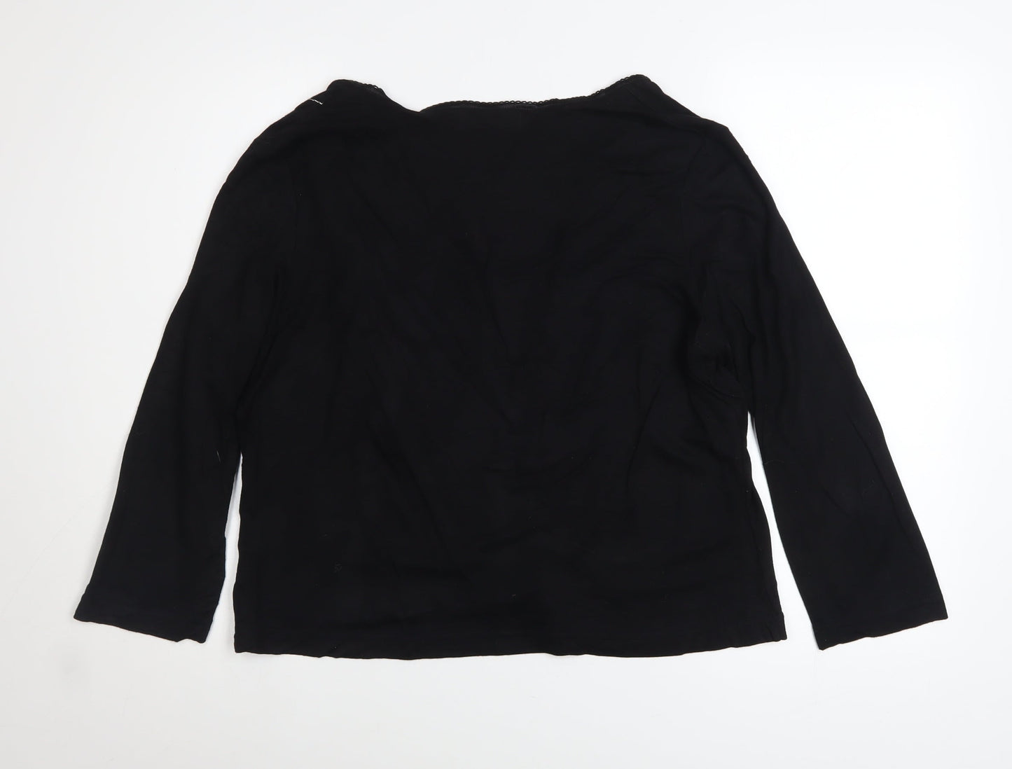 Wallis Women’s Black Floral Embroidered Scoop Neck Jumper Size 12