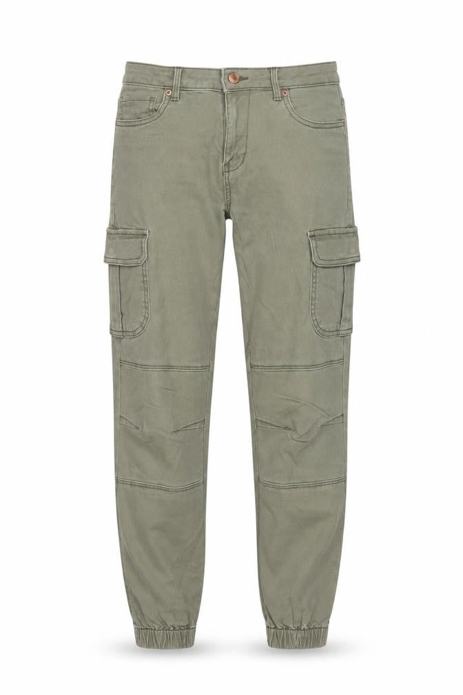 Vero Moda Women's Green Cargo Jeans Size M Regular Fit Stretch Denim