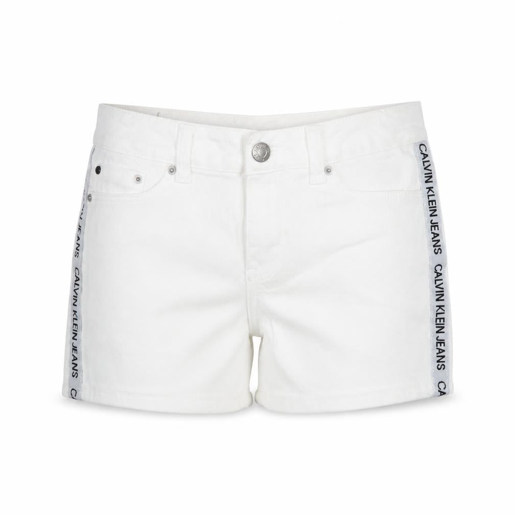 Calvin Klein Girls White Chino Shorts 10 Years Stretch Cotton Twill