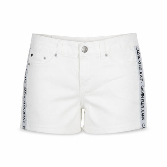 Calvin Klein Girls White Chino Shorts 10 Years Stretch Cotton Twill
