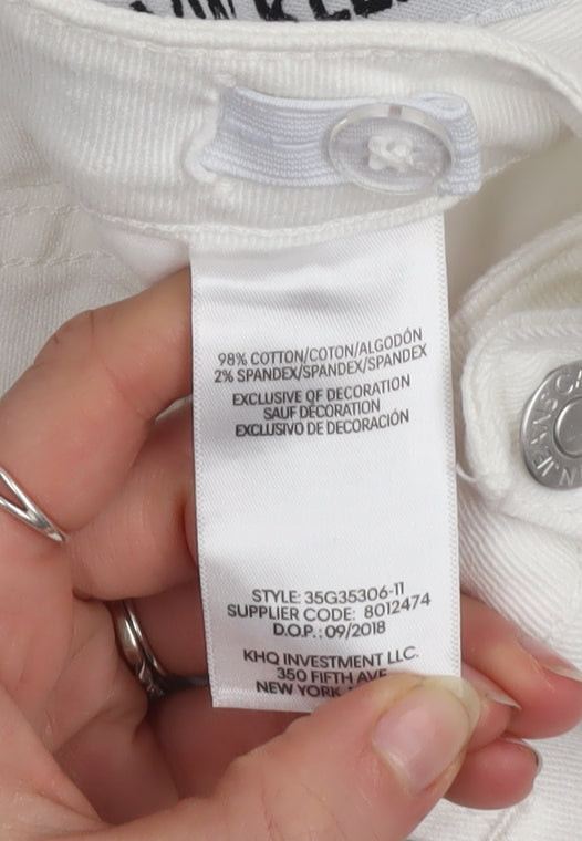Calvin Klein Girls White Chino Shorts 10 Years Stretch Cotton Twill