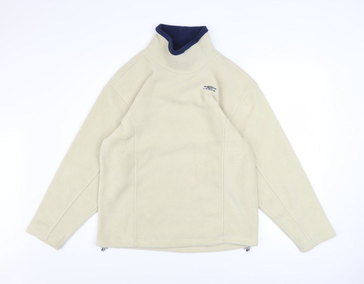 Umbro Boys Beige Fleece Pullover Sweatshirt 14 Years High Neck Winter Top