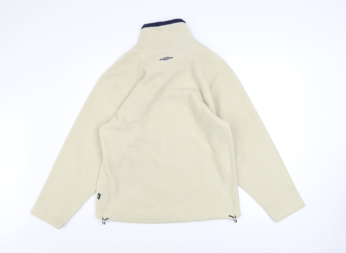 Umbro Boys Beige Fleece Pullover Sweatshirt 14 Years High Neck Winter Top