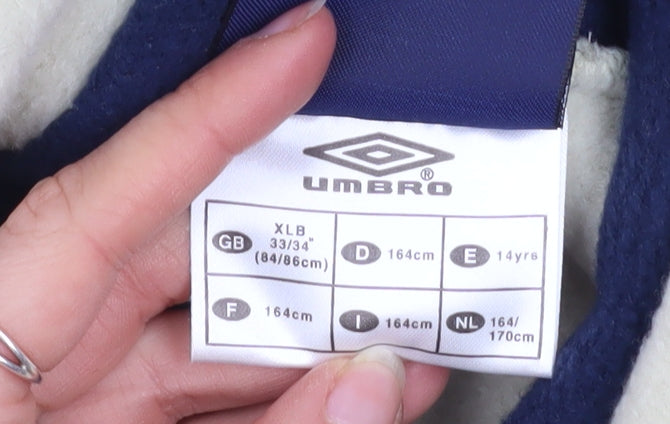 Umbro Boys Beige Fleece Pullover Sweatshirt 14 Years High Neck Winter Top