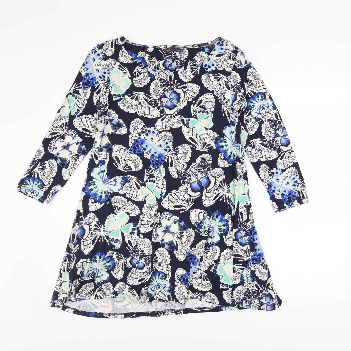 Marks and Spencer Womens Blue Butterfly Tunic Blouse Size 12