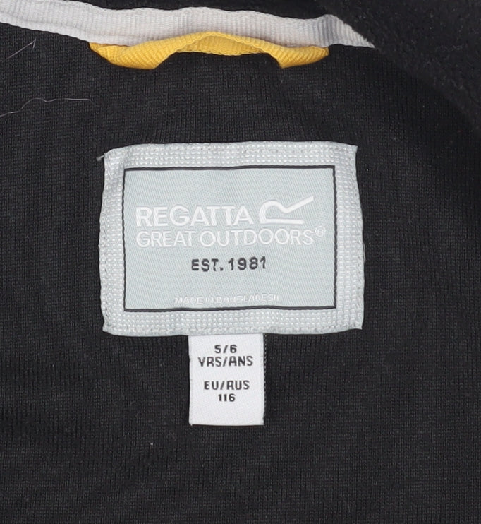 Regatta Girls Black Fleece Full Zip Mid-Length Jacket 5-6 Years Outdoor