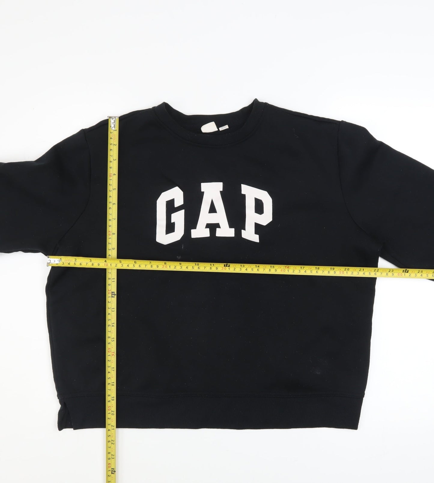 GAP Women Black XL Pullover Sweatshirt with Logo Print