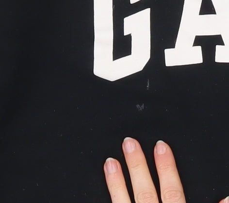 GAP Women Black XL Pullover Sweatshirt with Logo Print