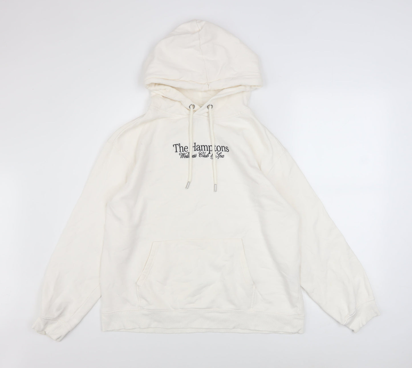 H&M Women Ivory Pullover Hoodie The Hamptons Graphic Size 12