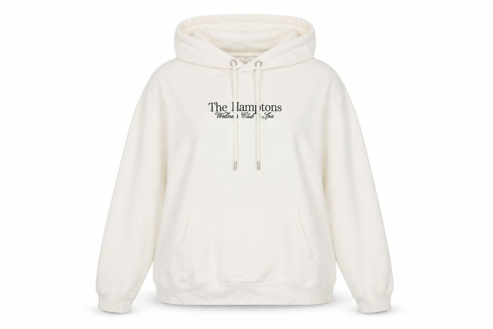 H&M Women Ivory Pullover Hoodie The Hamptons Graphic Size 12